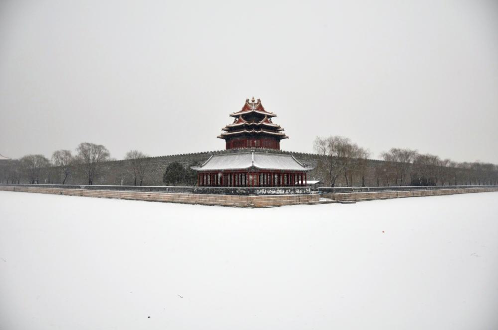北京故宫角楼雪景.