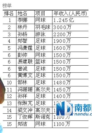 歌手李娜_李娜收入排名(3)